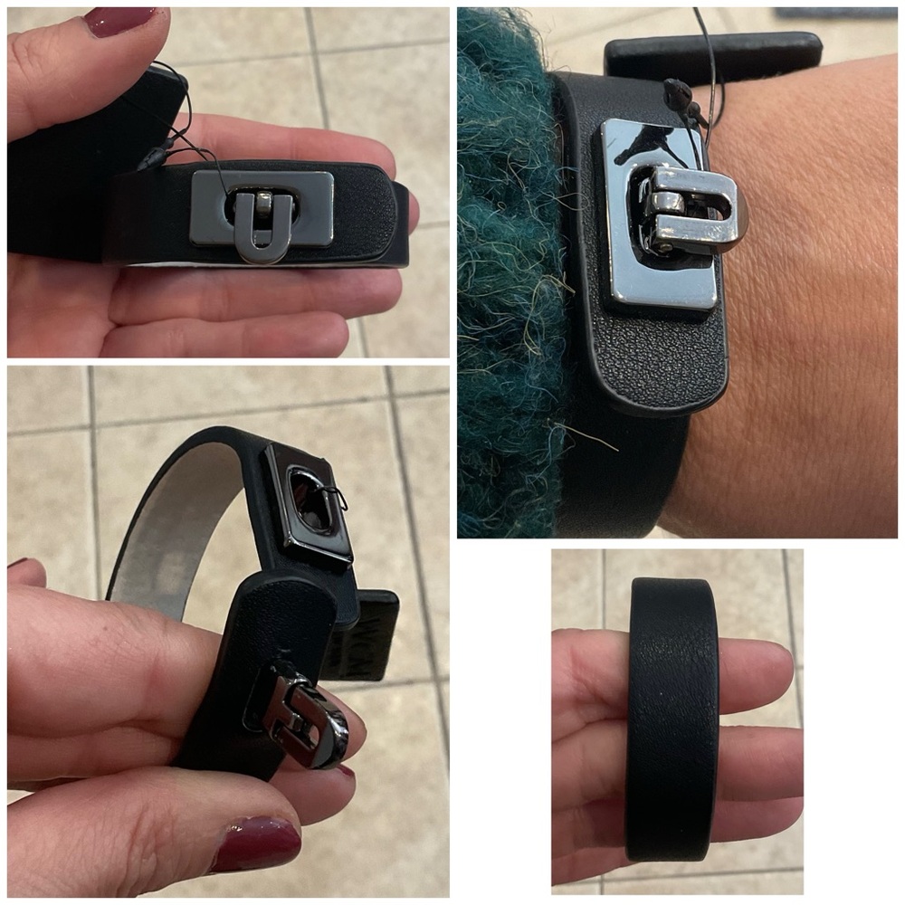 Genuine Leather Turn Lock Bracelet